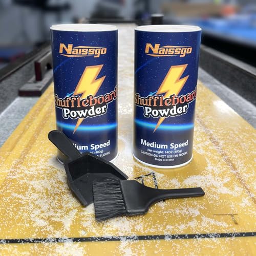 Shuffleboard Sand Powder Set - 2 Cans Medium Speed with Brush & Pan