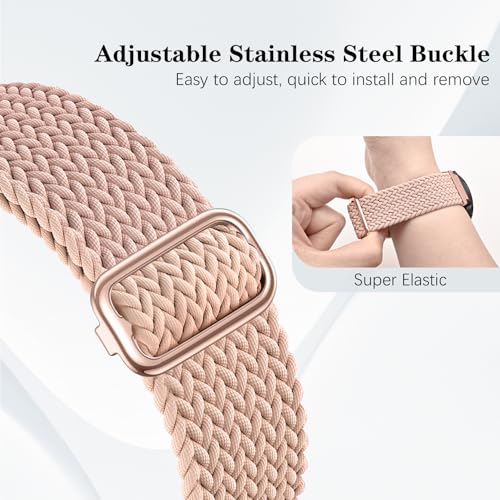 Garmin Venu 41mm Compatible Braid Bands - Apricot, Black, Pink