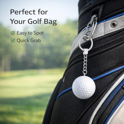 Golf Ball Keychain Pendant - White Sports Souvenir Gift