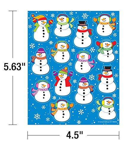 Snowman Stickers - 6 Sheets of Colorful Winter Stickers (84 pc)