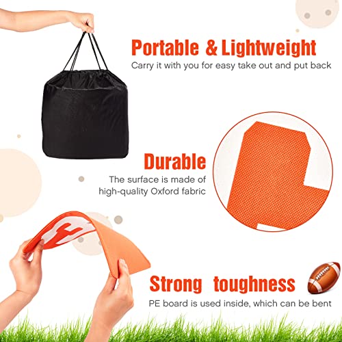 Football Yard Markers Set - 12 Inch with Carrying Bag, Classic Orange & White - 11 Pieces