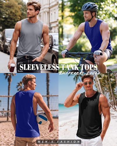 Ficerd 3-Pack Men’s Big & Tall Tank Tops – Soft Cotton-Poly Blend, Loose Fit