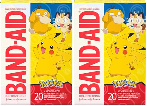 Pokémon Adhesive Bandages - 20 Count Pack of 2 for Kids