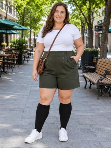 Plus Size Compression Leg Sleeves for Women& Men 15-20mmHg Wide Calf