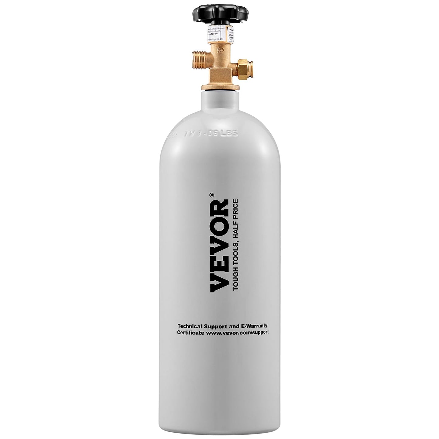 VEVOR CO2 Tank, 5 lbs New Aluminum Alloy Cylinder, CO2 Air Tank with Light Gray Spray Coating, CGA320 Valve & Adjustable Pressure, DOT Approved Cylinder for Draft Beer Dispensing and Soda Maker