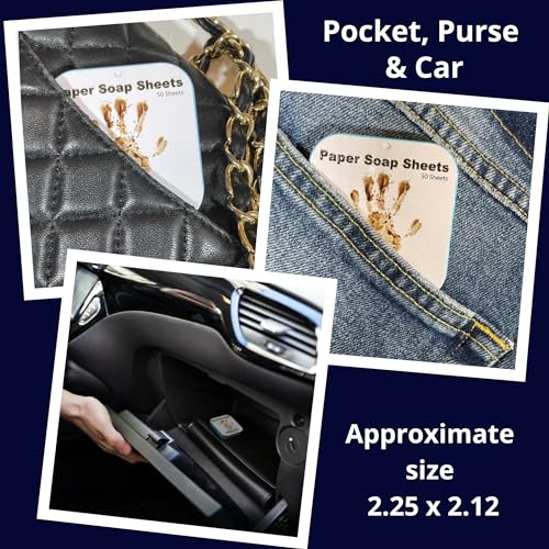 Travel Paper Soap Sheets - 50 Sheets with Case