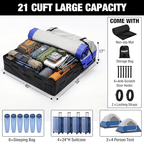 21 Cubic Feet Waterproof Rooftop Cargo Carrier Bag - Heavy-Duty