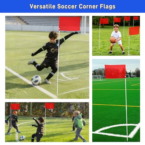 67" Soccer Corner Flag Set - 12 Pack with Carry Bag