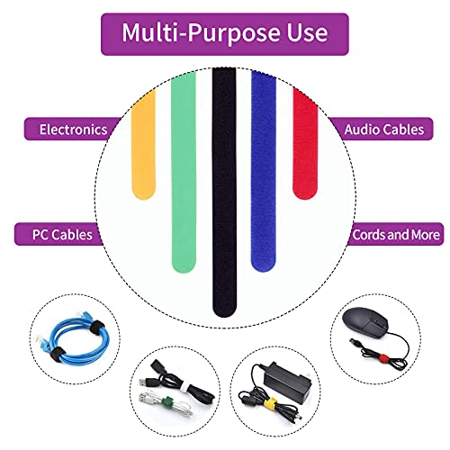 60-Pack Reusable Fastening Cable Ties - Adjustable Cord Straps in 3 Sizes
