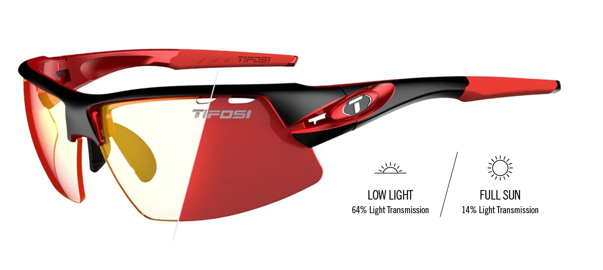 Tifosi Optics Crit Sunglasses, Black/Red w/Clarion Red Fototec Lenses