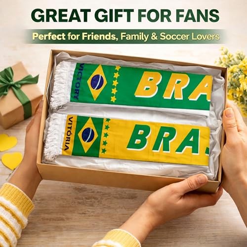 Soccer Fan Scarf - Double-Sided Cotton Fleece - Brazil