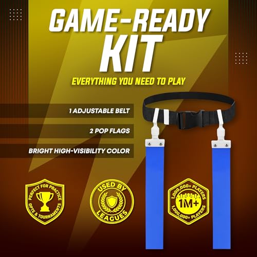 Flag Football Belt Set - Individual Blue