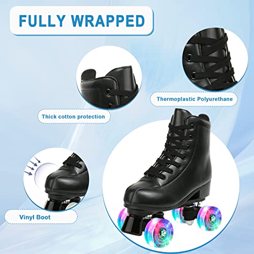 Premium Adjustable Roller Skates - Flash Wheel, Size 38