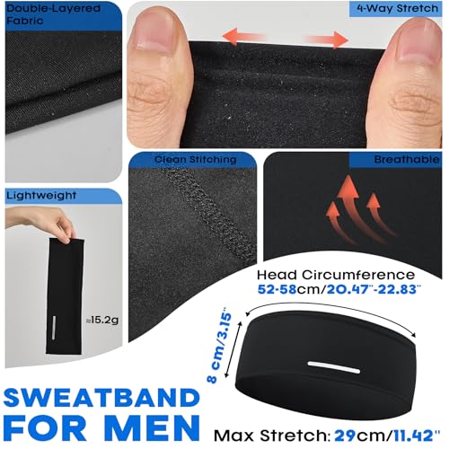 Lightweight Moisture-Wicking Men's Headband - Black
