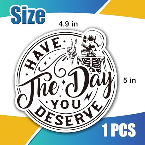 Funny Skeleton Magnetic Car Decal - Motivational Black & White