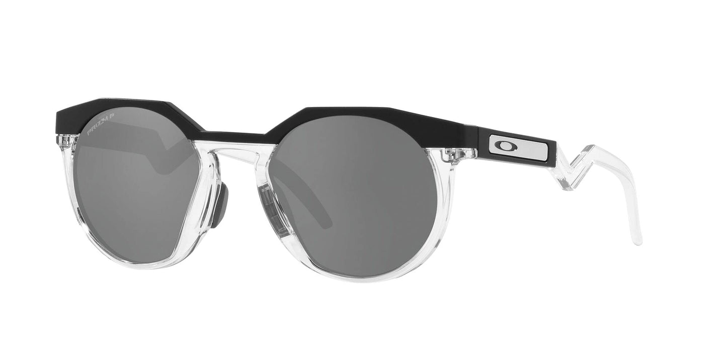 Oakley Sunglasses for Men - OO9242 HSTN Low-Bridge, Round Polarized Sunglasses PRIZM Lenses - Matte Black/PRIZM Black Polarized - Size 52