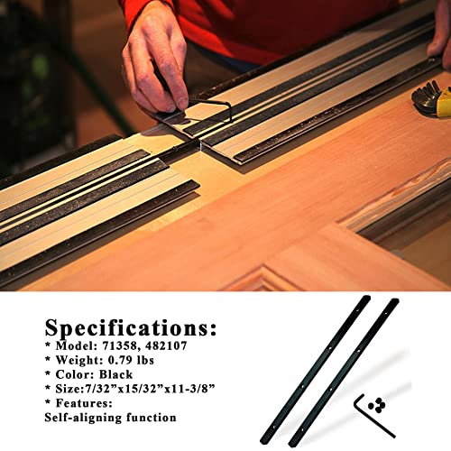 Guide Rail Connector Accessories Kit 71358 482107 Compatible with Festool | Makita | DeWalt Track Saw Secure Long Cuts, 2 Pack, Black