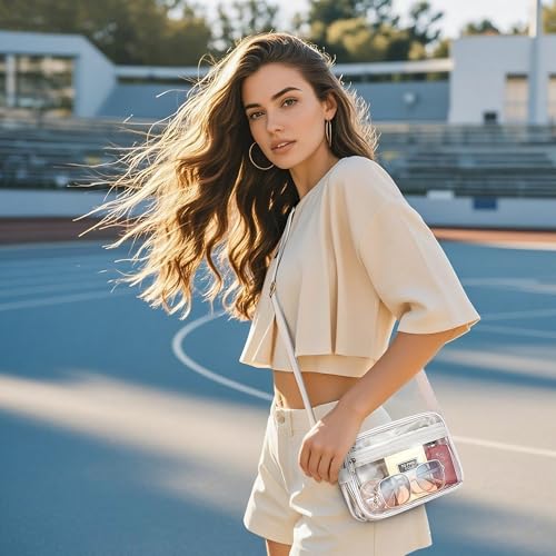 Clear Messenger Bag for Stadium Events - Mini White 7.5x10.5 Inches
