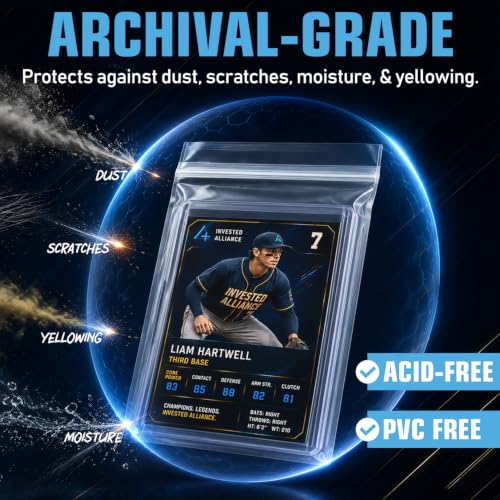100 Count Resealable Team Bags for Trading Cards - High Clarity Sleeves