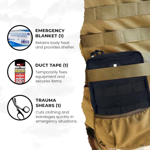IFAK Trauma Kit with CAT Tourniquet - Portable First Aid Medical Pouch