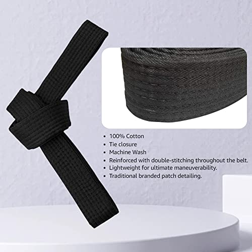 8.6ft Soft Black Martial Arts Belt for Karate & Taekwondo