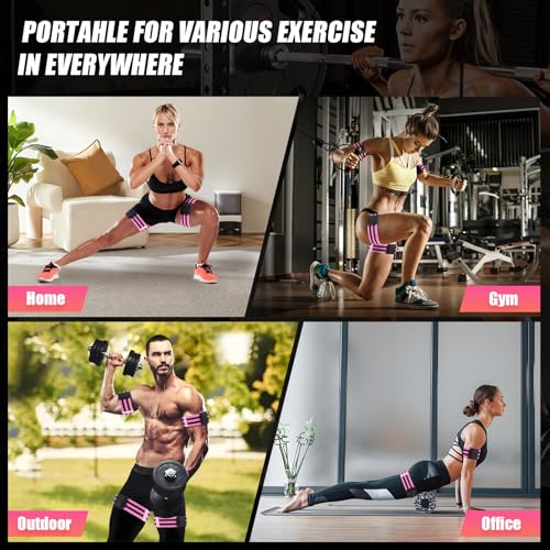 Adjustable Blood Flow Restriction Bands for Glutes & Hips - Pink