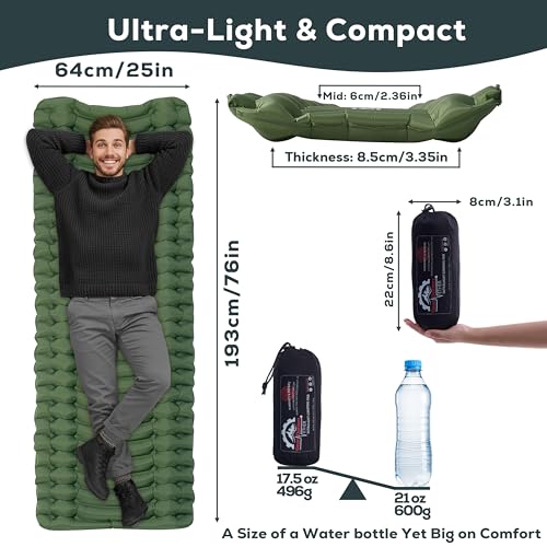 Gear Doctors Ether Regular 17.5oz Ultralight Camping Sleeping Pad – Backpacking Air Mattress