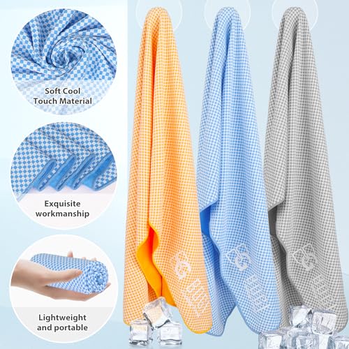Cooling Towel for Neck & Face - Soft & Breathable Blue 40" x 12"
