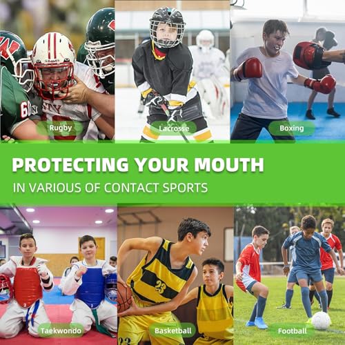 Kids Mouth Guard 3 Pack with Strap - Age 6-12, BPA-Free, Shock Absorbent for Sports