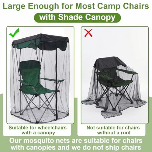 Yahenda Mosquito Net for Canopy Chair 63" H Waterproof Roof Zipper Cover - Fits 32x35"