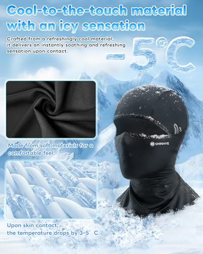 Ice Silk Cooling Balaclava Face Mask for Cycling & Motorcycling - Black