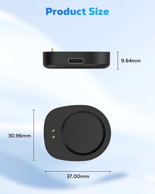 2 Pack Magnetic Charger Adapter for Amazfit T-Rex 3/3 Pro/Balance 1/2 Fitness Tracker, Portable Charging Dock Cradle with USB C Port, No Cable