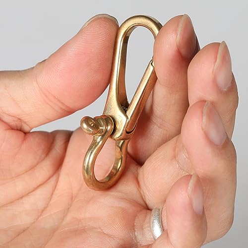 Brass Detachable Keychain Clip - U Shackle Fob Wallet Accessory