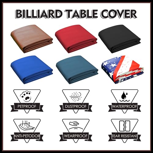 K-Musculo 9 ft Pool Table Cover – Waterproof Leatherette Fitted Table Protector