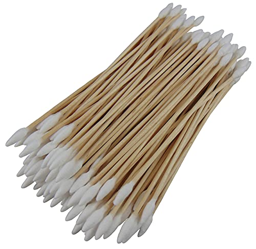 6 Inch Double Tapered Tip Cotton Swabs - 100 Pack for Gun Cleaning