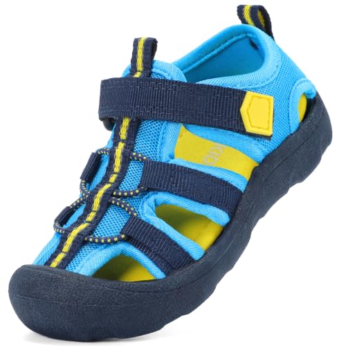 STQ KIDS Wide Toe Box Toddler Water Shoes - Malibu Blue, Quick Dry Summer Beach Sandals, 8 Wide