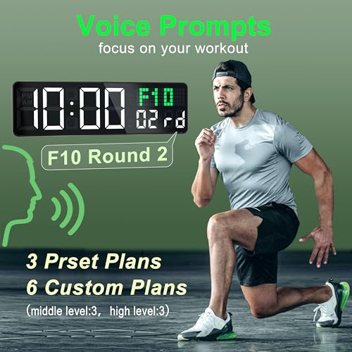 Digital Gym Clock with Remote Control - 12" Workout Timer