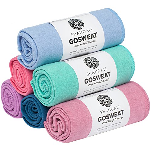 Non-Slip Hot Yoga Towel - Super-Absorbent Microfiber Gray 26.5" x 16"