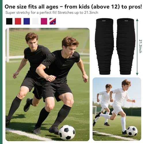 Leg Compression Sleeves for Men - Black One Size Soccer Socks