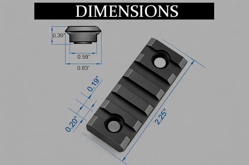Gotical 5 Slots Aluminum Keymod Rail Section - Durable Picatinny Accessory for Enhanced Versatility