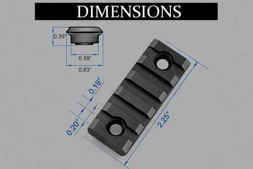 Gotical 5 Slots Aluminum Key mod Rail Section for Key mod Five Slots Key mod Rail Picatinnii Rail Section (5 Slots Keymod Rails)