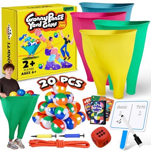 Giant Yard Game Set for Adults & Kids - Outdoor Toss & Catch Party Game with 4 Oversized Pants & Accessories