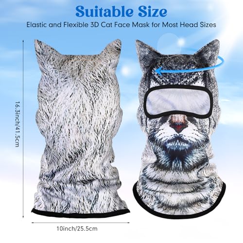 3D Cat Ski Mask Balaclava - Black Cat - Breathable Cycling Face Cover