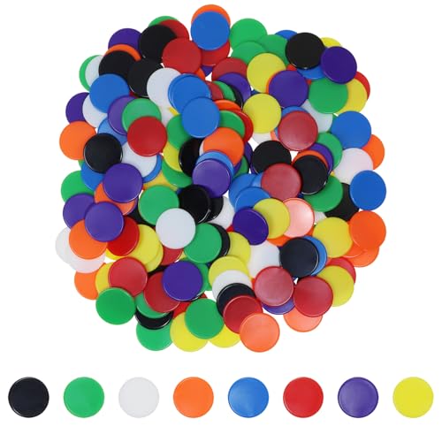 200PCS Small Plastic Counting Chips - 8 Colors, 0.6 Inch