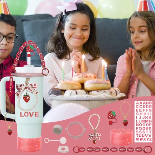 Strawberry Tumbler Accessory Set for 30oz & 40oz Cups - Strawberry