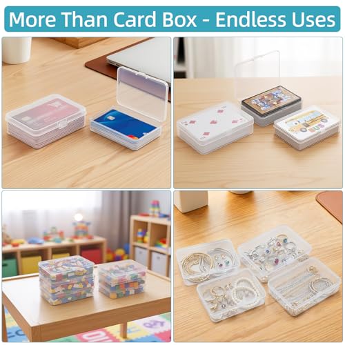 neotidy Playing Card Storage Box Set of 6, Clear Plastic Cases with