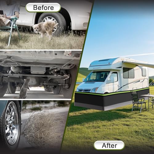Insulated RV Skirting Kit - 2.6 x 105 ft, Black for Trailers