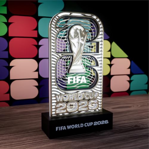 2026 FIFA World Cup Trophy LED Lamp - Acrylic Display with Wooden Base