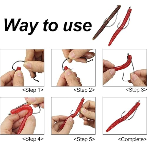 3X Strong Offset EWG Worm Hooks - 50PCS Size 5/0 for Bass Fishing