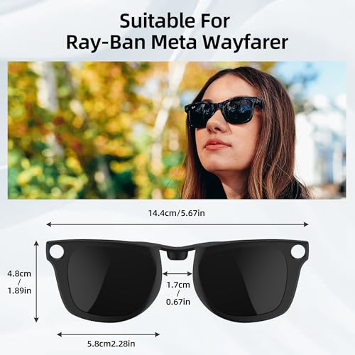 RCstyle Polarized Clip Compatible with Ray-Ban Meta Wayfarer (RW4006/4012 Size M Standard 50-22) (GEN1 &GEN2) Smart Glasses Color Changing Clip Set (Night Vision Yellow, Black)